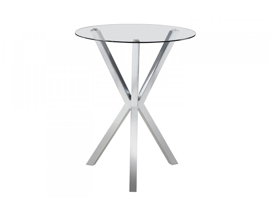 Coaster – Round Glass Top Bar Table in Chrome