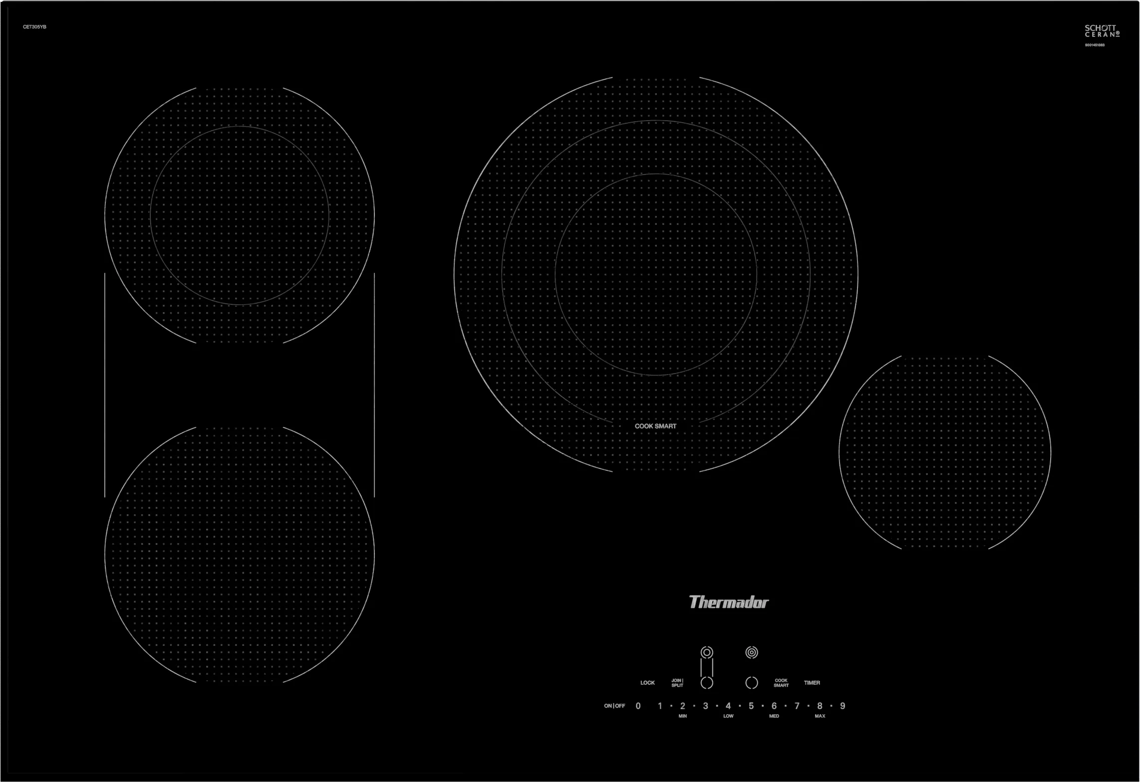 CET305YB Touch Control Electric Cooktop 30 Black, Without Frame