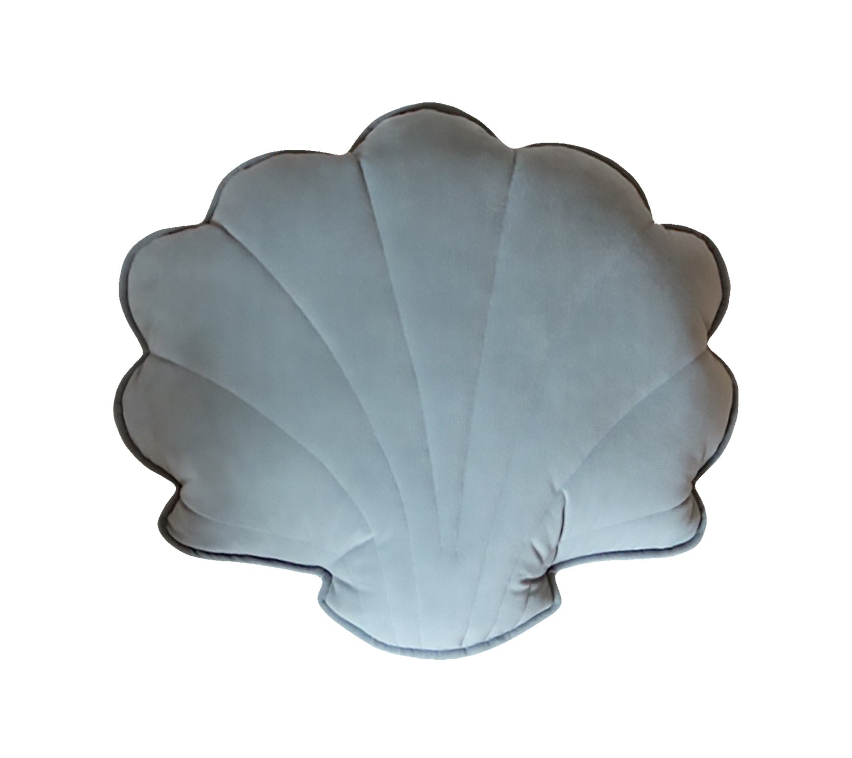 Large Velvet Grey Mint Shell Pillow