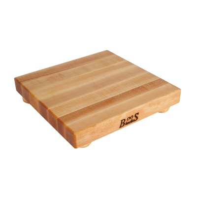 John Boos B12S – Cutting Board, 12″W x 12″D x 1-1/2″ thick, edge grain, wooden bun feet