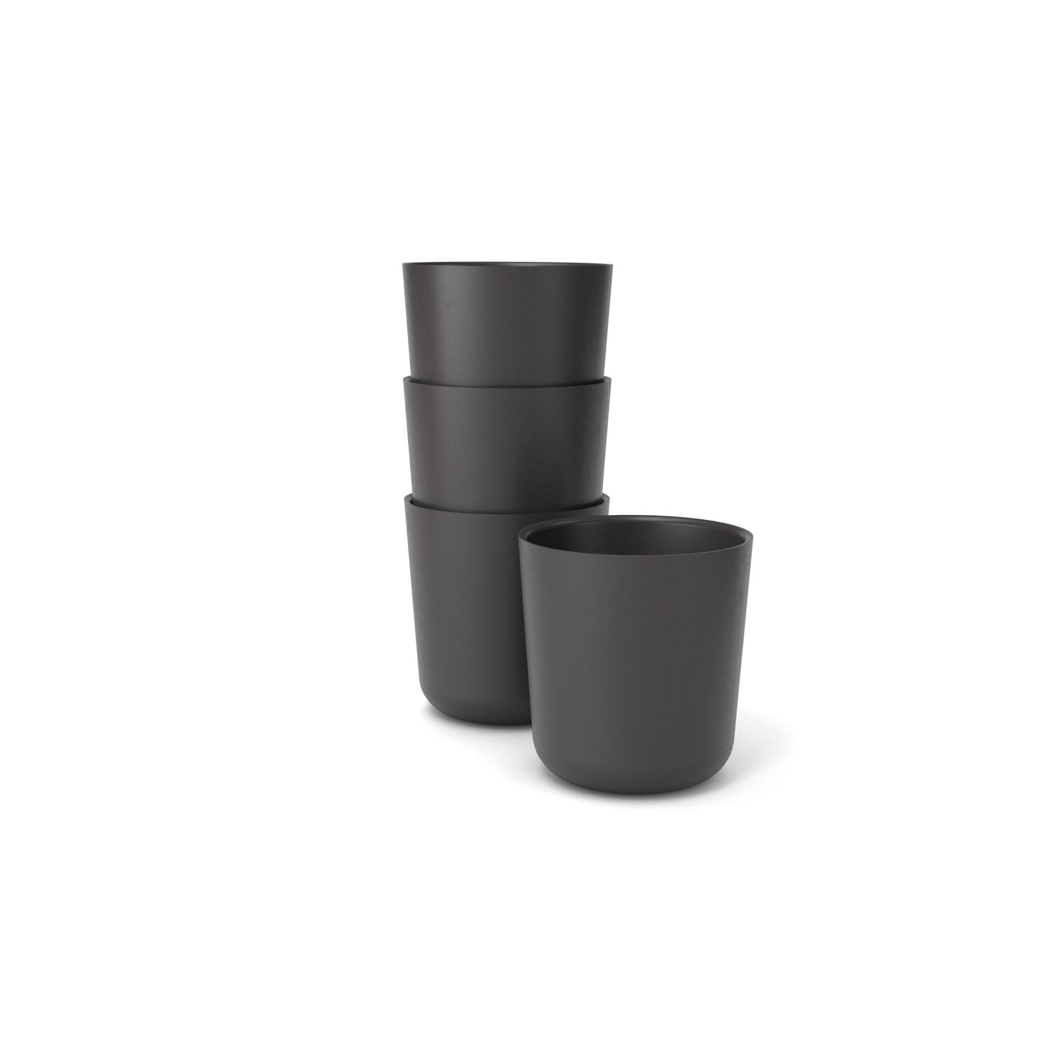 Bamboo Medium Cup – 4 Piece Set – Black