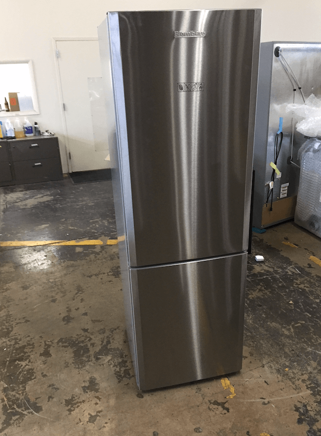 24″ 13 cu ft bottom freezer fridge with internal ice maker, stainless