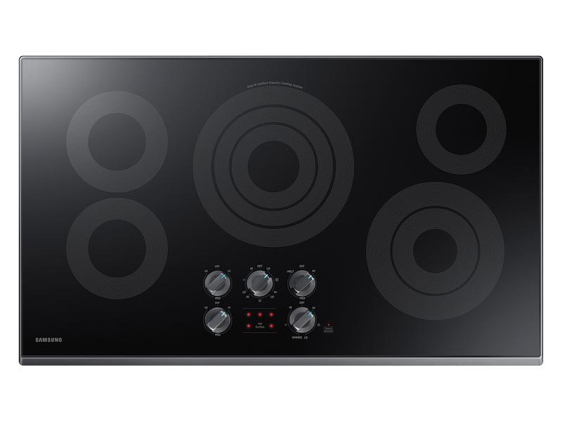 36″ Smart Electric Cooktop in Black Stainless Steel