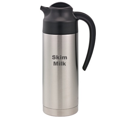 Service Ideas S2SN100SMET – Vacuum Creamer, 1 liter, 3-1/2″, “Skim Milk”, stainless base