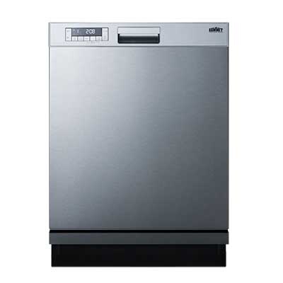 Summit DW2435SS – Dishwasher, built-in, 24″W, (5) cycles, stainless steel interior & removable exterior wrap for custom panel