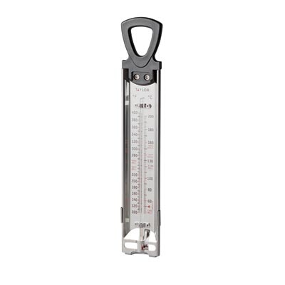 Taylor Precision 5983N – Candy/Deep Fry Thermometer, 12″ long, 100° to 400°F range