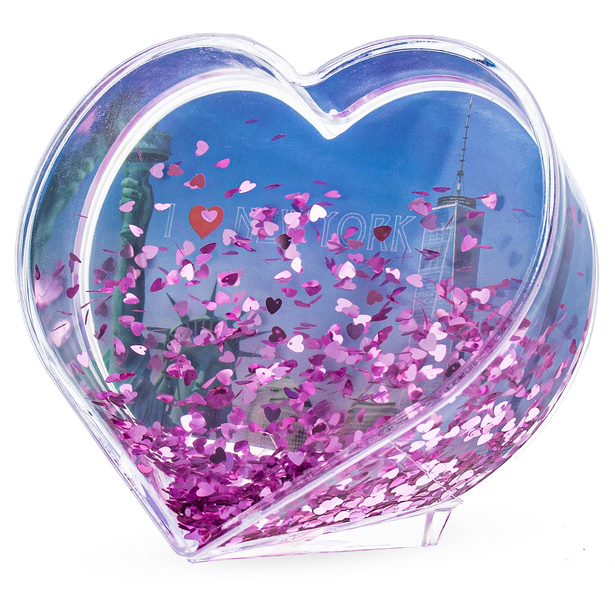 Heart Shape “i Love You” Valentines Clear Acrylic Plastic Water Globe Picture Frame