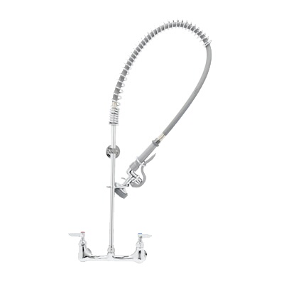 T&S Brass B-0133-R – Pre-Rinse Unit, 33-7/16″H, 8″ centers, wall mount base, PVC hose