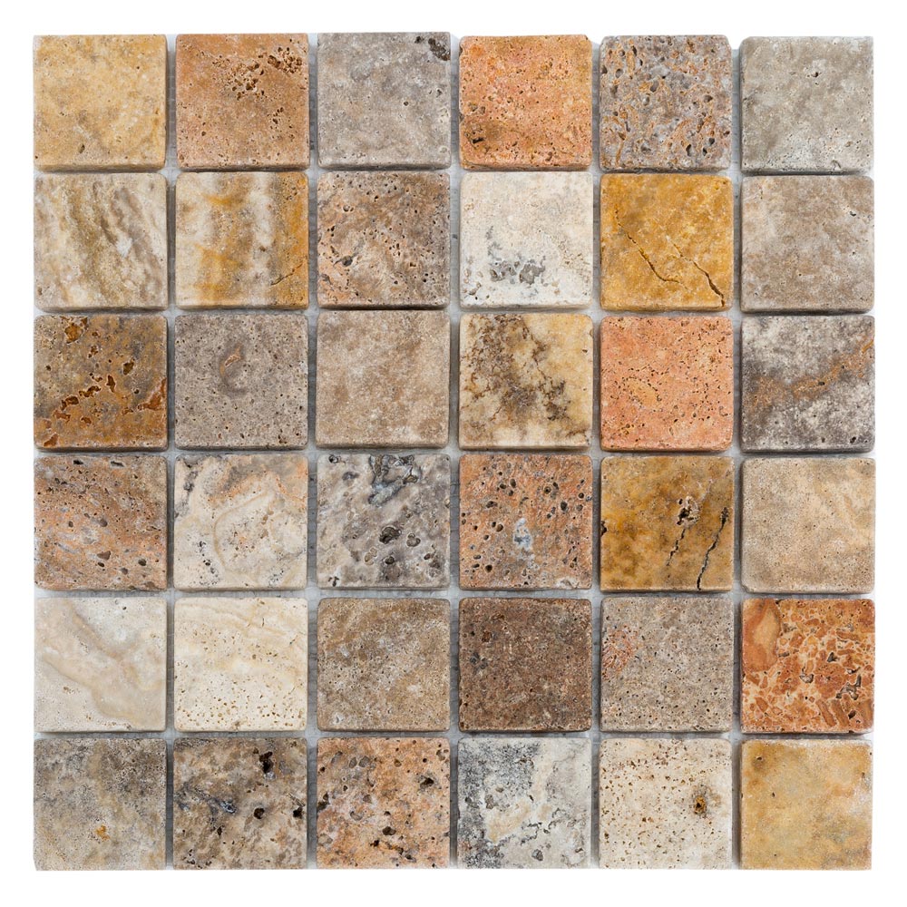 Scabos Tumbled Travertine Mosaics