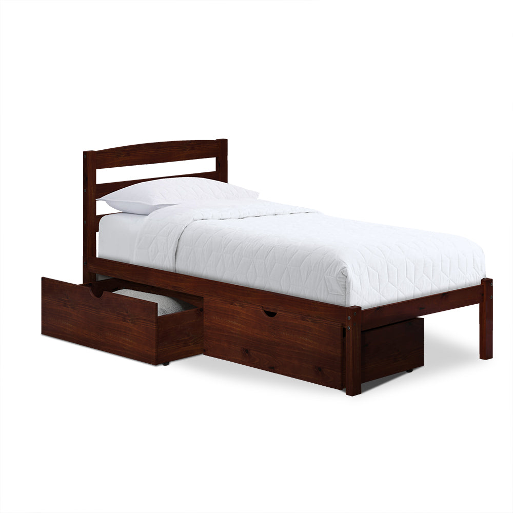 P’kolino Twin Bed with Storage Drawers – Cherry