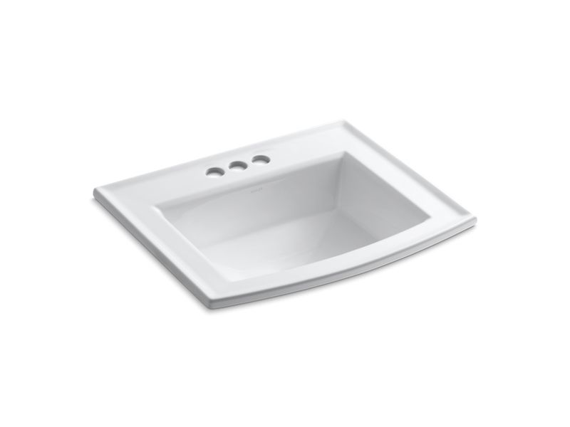 KOHLER K-2356-4 Archer Drop-in bathroom sink with 4″ centerset faucet holes