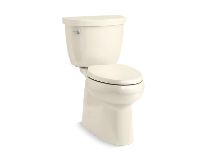 KOHLER Cimarron K-5310-47 Almond Two-piece elongated toilet with skirted trapway, 1.28 gpf