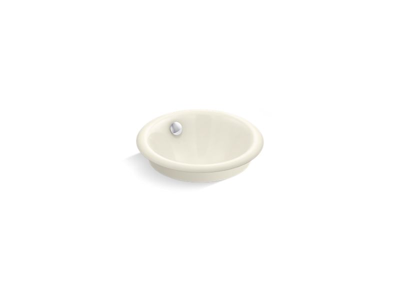 KOHLER 20211-B Iron Plains Round Drop-in/undermount vessel bathroom sink with Biscuit painted underside