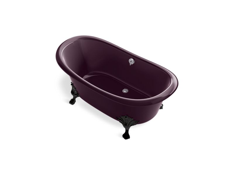 KOHLER 21000-PL Artifacts 66-1/8″ x 32-1/2″ freestanding bath with Black Plum exterior