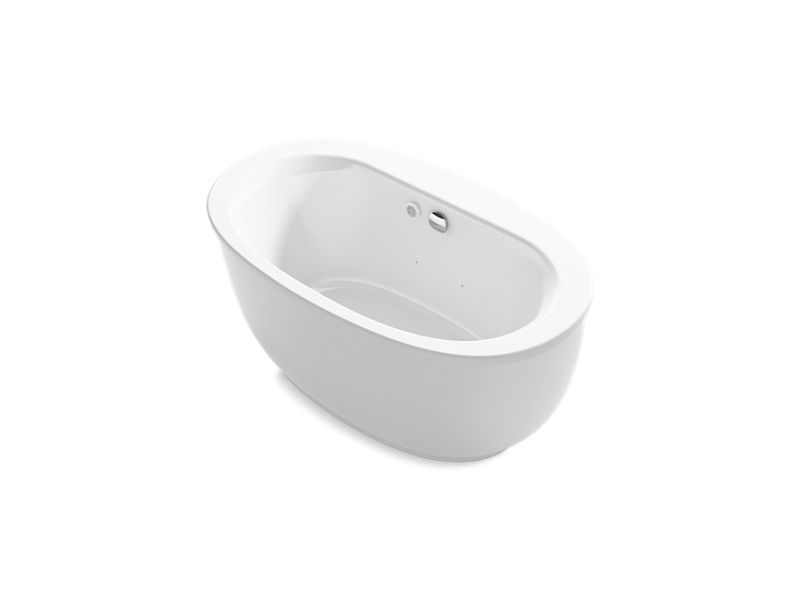 KOHLER 24009-GH Sunstruck 60-1/2″ x 34-1/2″ freestanding Heated BubbleMassage air bath with fluted shroud