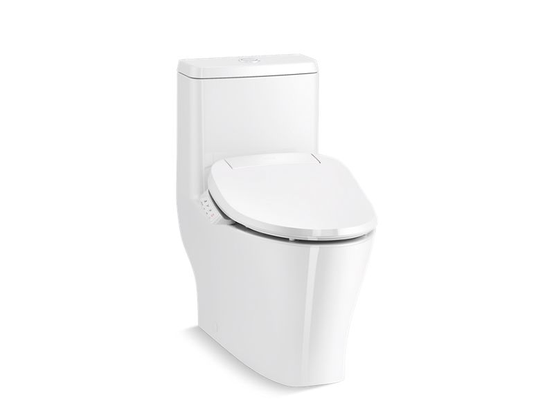 KOHLER 23188-HC Reach Curv One-piece compact elongated dual-flush toilet with skirted trapway and hidden cord design