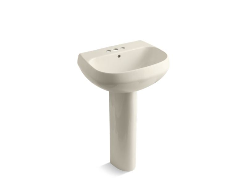 KOHLER K-2293-4 Wellworth Pedestal bathroom sink with 4″ centerset faucet holes