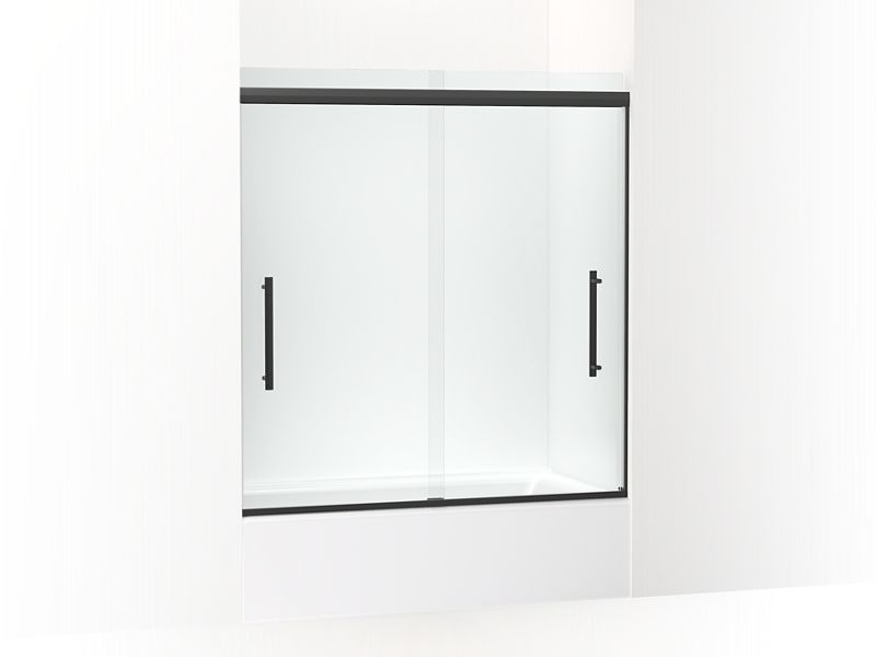 KOHLER 707602-8L Pleat 63-9/16″ H sliding bath door with 5/16″ – thick glass