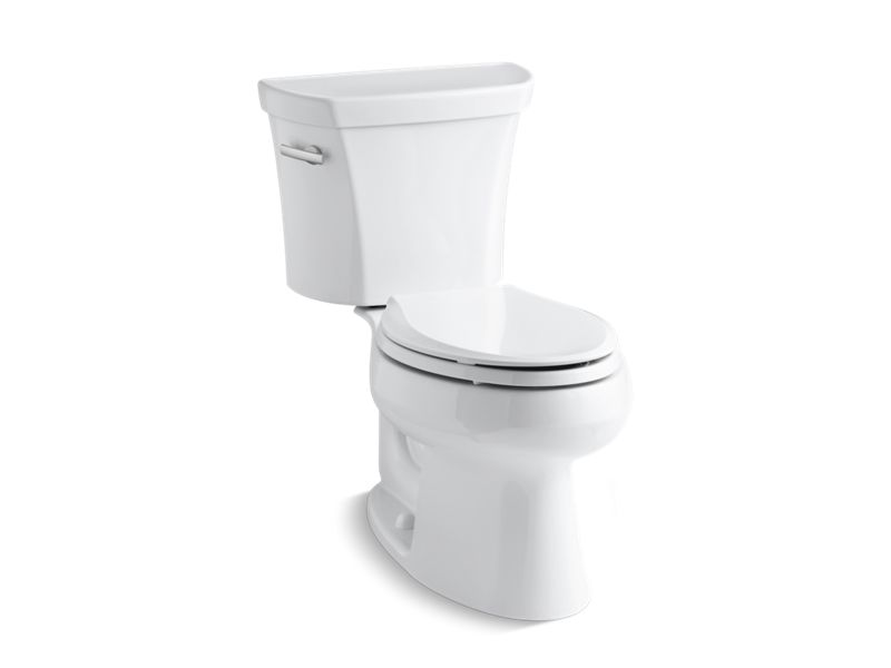 KOHLER Wellworth K-3978-T-0 White Two-piece elongated 1.6 gpf toilet with tank cover locks