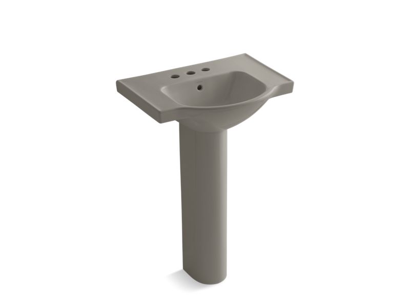 KOHLER Veer K-5266-4-K4 Cashmere 21″ rectangular pedestal bathroom sink