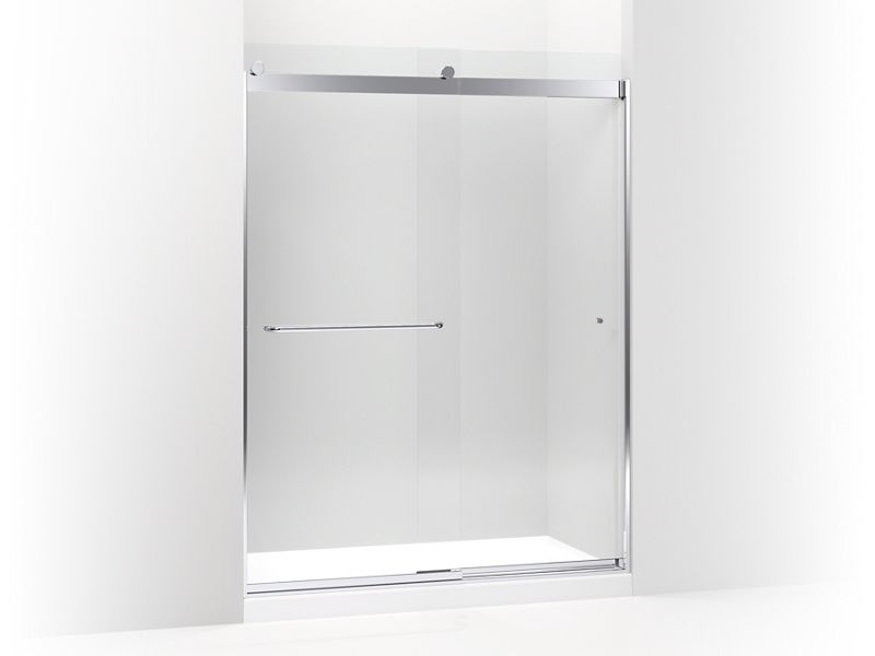 KOHLER K-706384-L LuxStone Frameless sliding shower door, 78″ H x 56-5/8 – 59-5/8″ W, with 5/16″ thick Crystal Clear glass