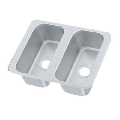 Vollrath 12065-2 – Vending Cart Drop-In Sink w/Double Bowl, 12-1/8 x 6-1/8 x 5 in.