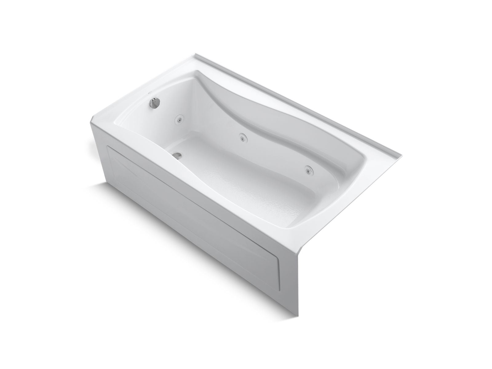 KOHLER K-1224-LA-0 Mariposa 66″ X 36″ Alcove Whirlpool With Alcove, Left Drain In White