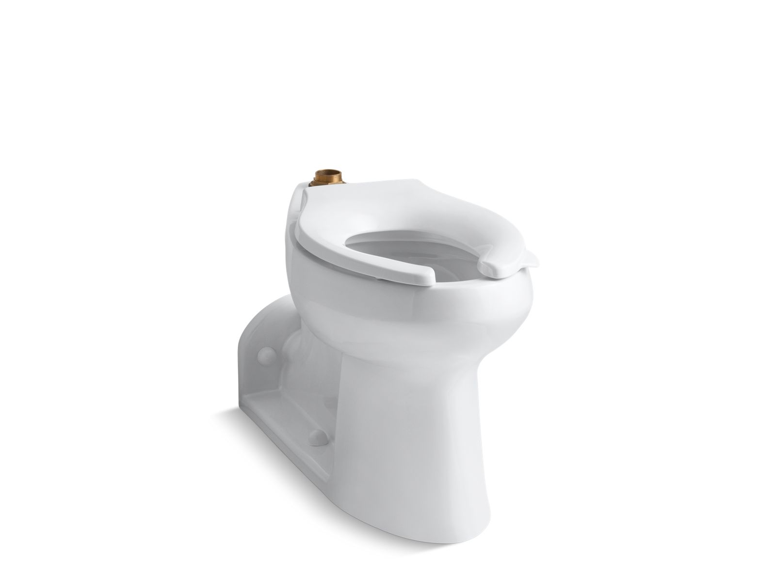 KOHLER K-4352-0 Anglesey Floor-Mount Top Spud Flushometer Bowl With Exposed Trapway In White