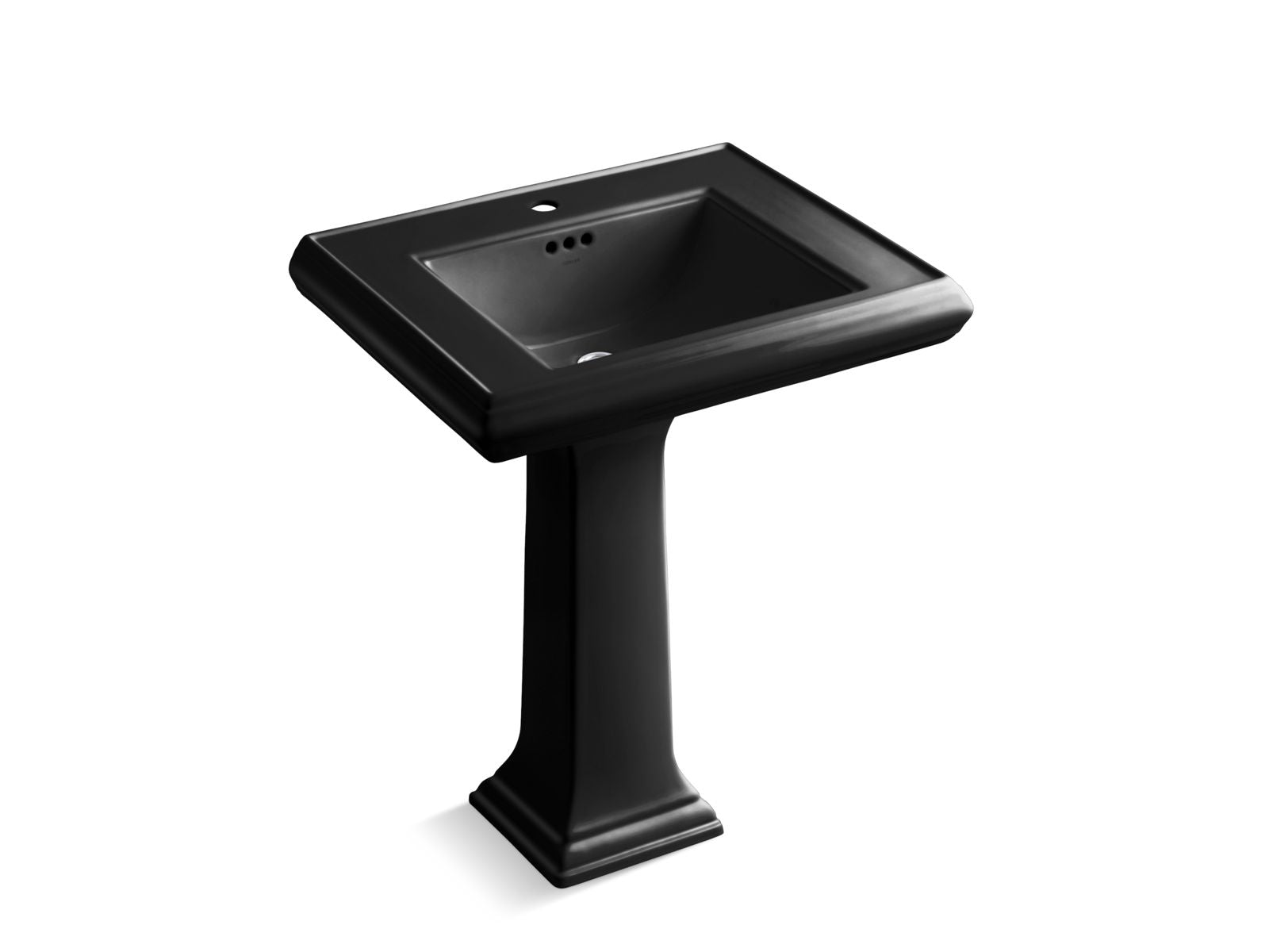 KOHLER K-2258-1-7 Memoirs Classic 27-1/4″ Rectangular Pedestal Bathroom Sink In Black Black