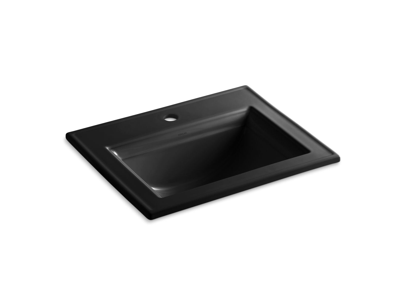 KOHLER K-2337-1-7 Memoirs Stately 22-3/4″ Rectangular Drop-In Bathroom Sink In Black Black