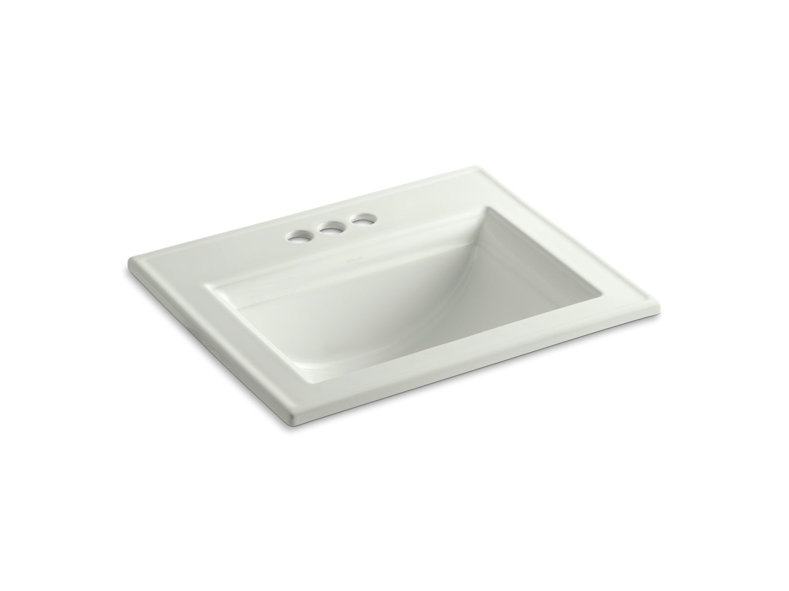 KOHLER K-2337-4-NY Memoirs Stately 22-3/4″ Rectangular Drop-In Bathroom Sink In Dune