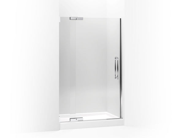 Finial® Pivot shower door, 72-1/4″ H x 45-1/4 – 47-3/4″ W, with 3/8″ thick Crystal Clear glass