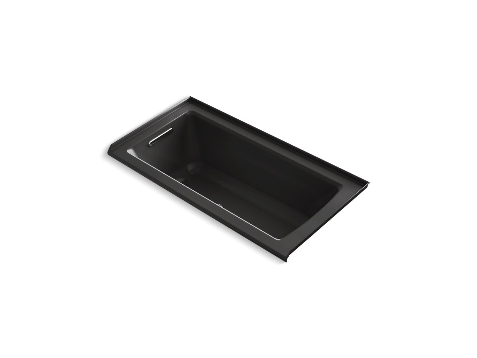 KOHLER K-1947-GHLF-7 Archer 60″ X 30″ Alcove Heated Bubblemassage Air Bath, Left Drain In Black Black