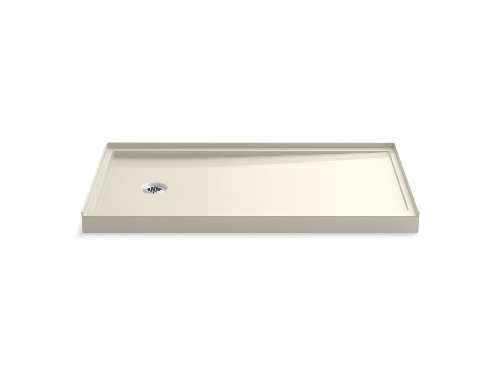 KOHLER K-8459-96 Rely 60″ X 32″ Alcove Shower Base, Left Drain In Biscuit