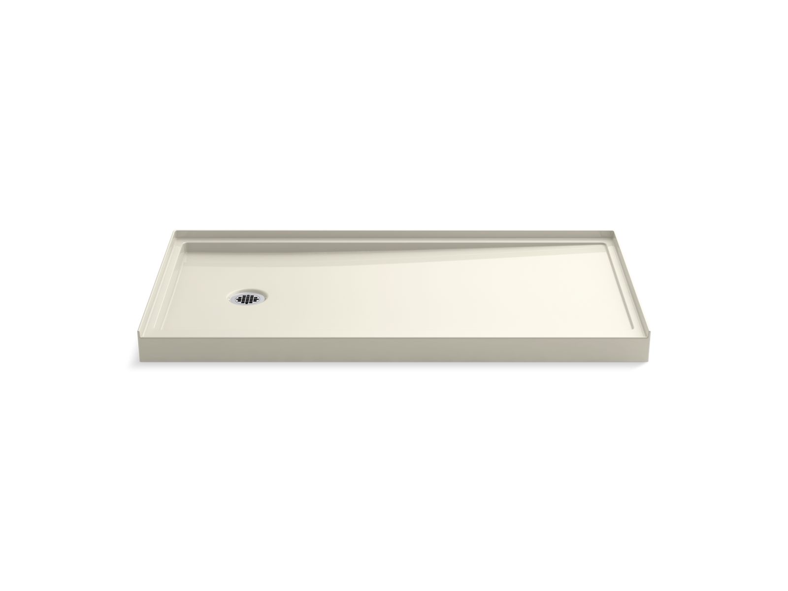 KOHLER K-8643-96 Rely 60″ X 30″ Alcove Shower Base, Left Drain In Biscuit