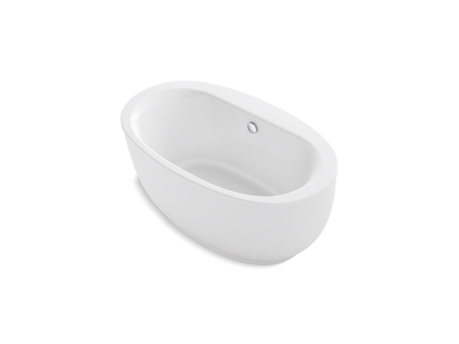 KOHLER K-24002-0 Sunstruck 60″ X 34″ Freestanding Bath With Fluted Shroud In White