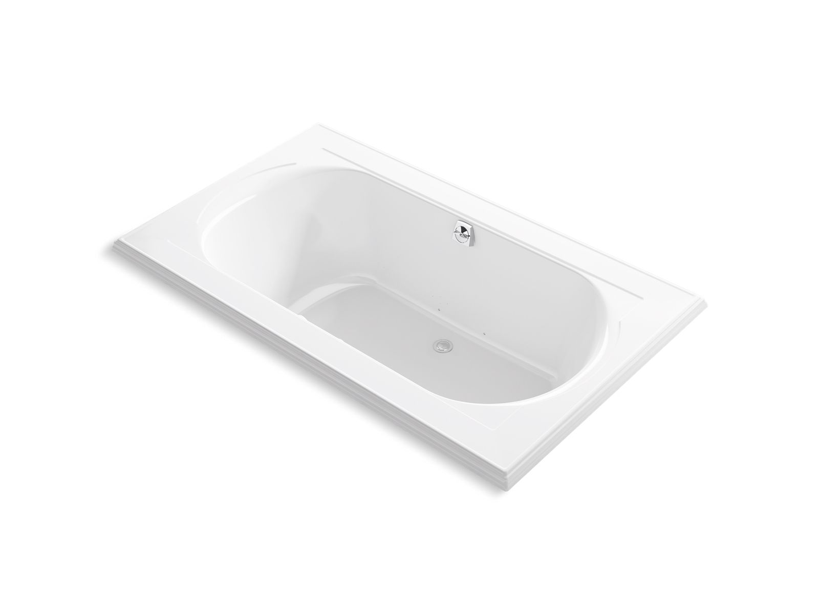 KOHLER K-1418-GHW-0 Memoirs 72″ X 42″ Drop-In Heated Bubblemassage Air Bath With Bask Heated Surface In White